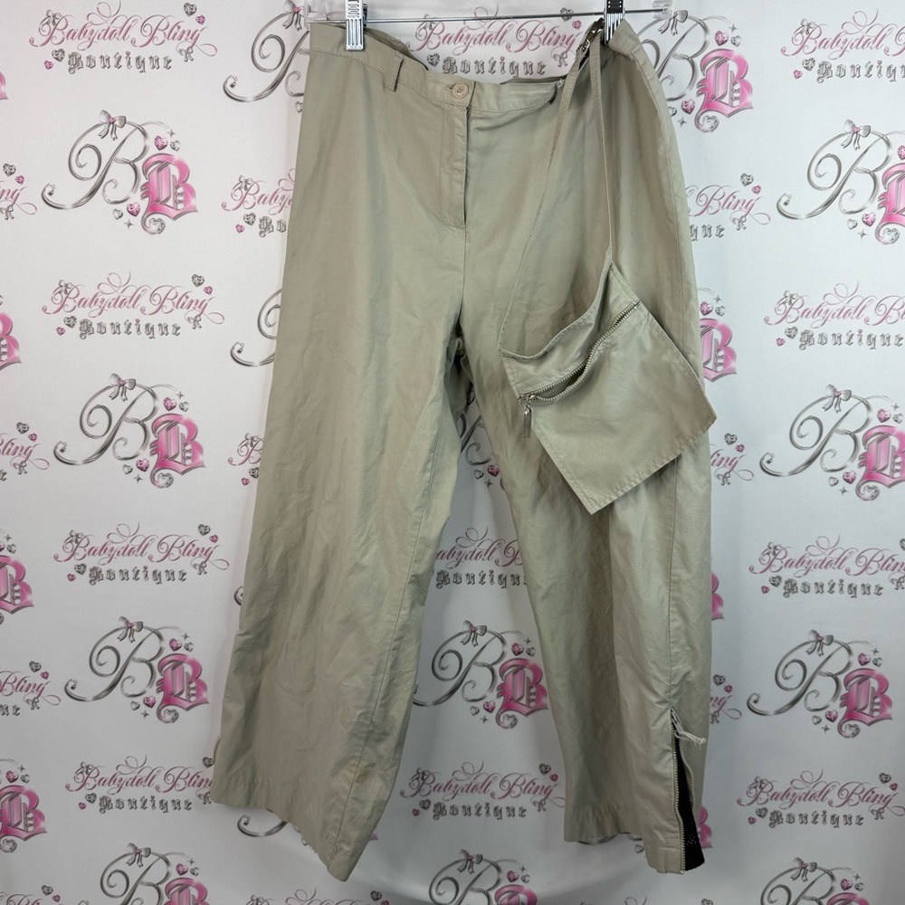 Buffalo David Bitton capri fits into small bag beige tan Wide-Leg Cargo Capris